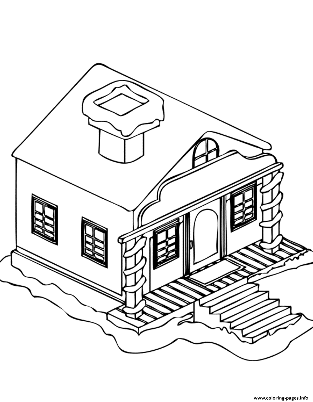 Winter S House In The Snow1e09 Coloring Pages Printable