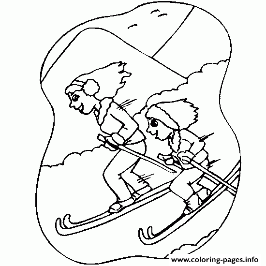 Skiing Together Winter S547b coloring