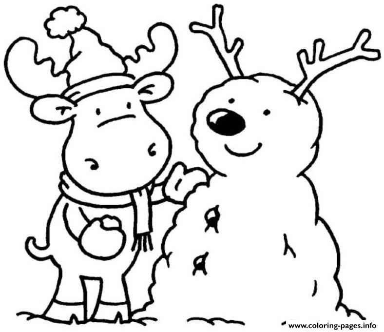 snow scene coloring pages for kids