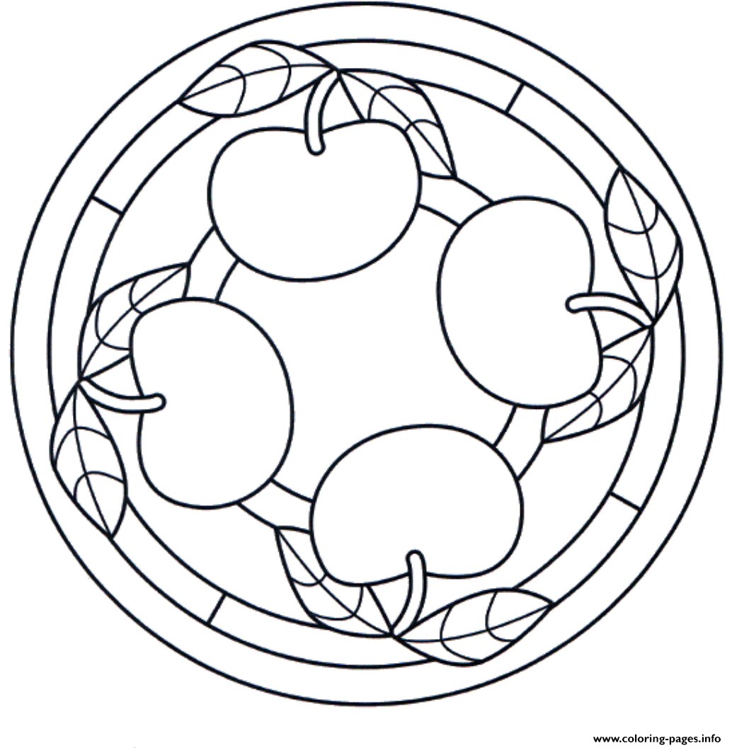 Apple Mandala S5b70 coloring