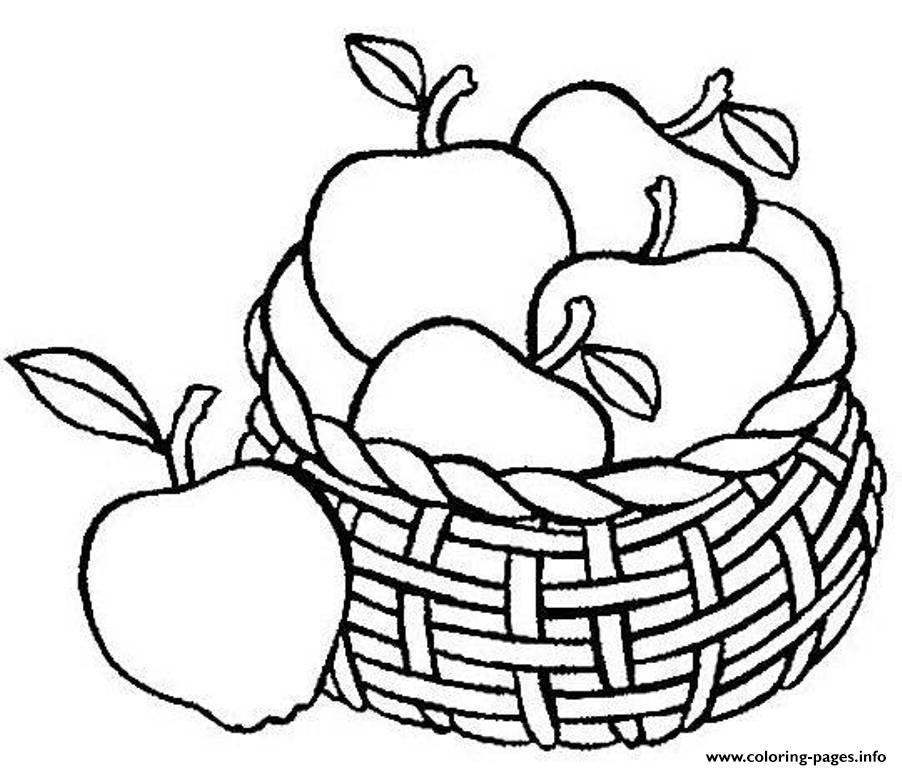 Apple Fruit S In The Basketc072 Coloring Pages Printable