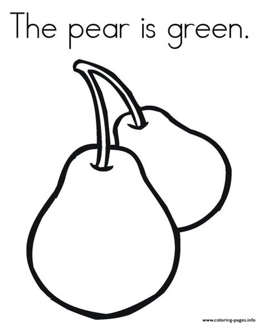 Pear Is Green Fruit S4079 Coloring Pages Printable