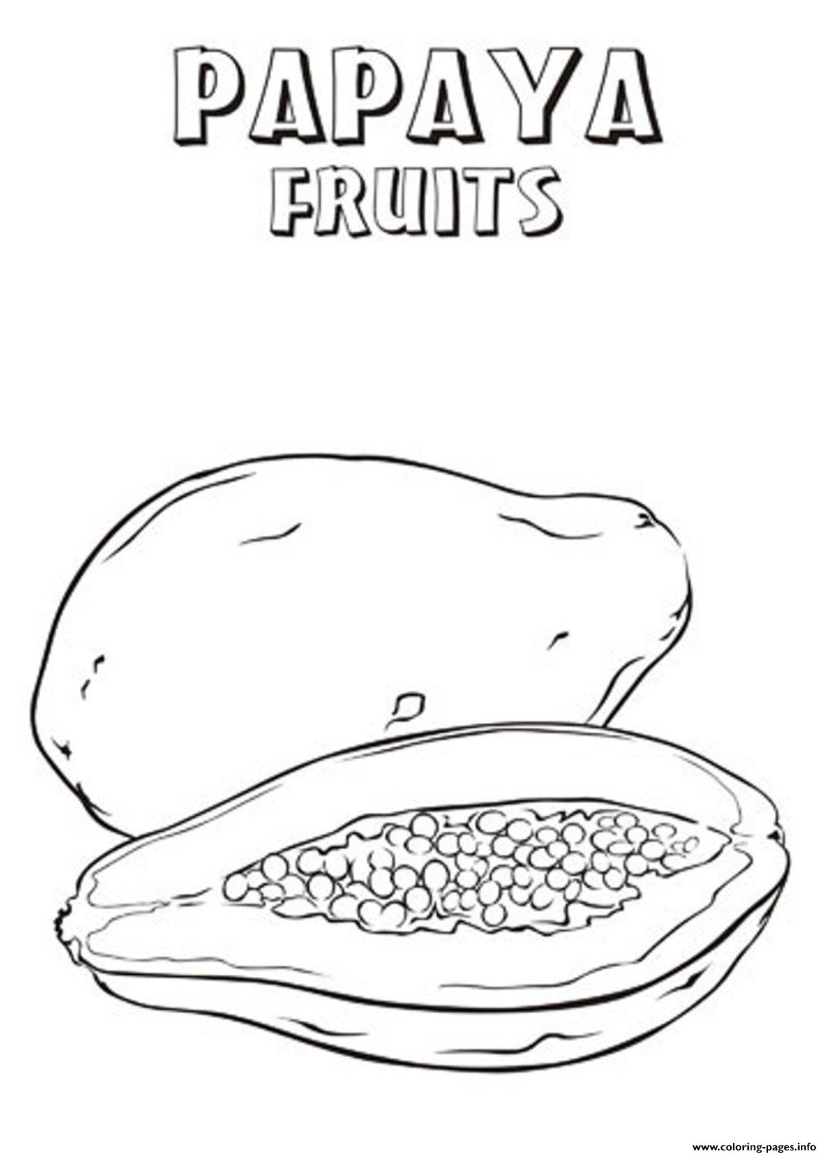 Download Printable Papaya Fruit S3e35 Coloring Pages Printable