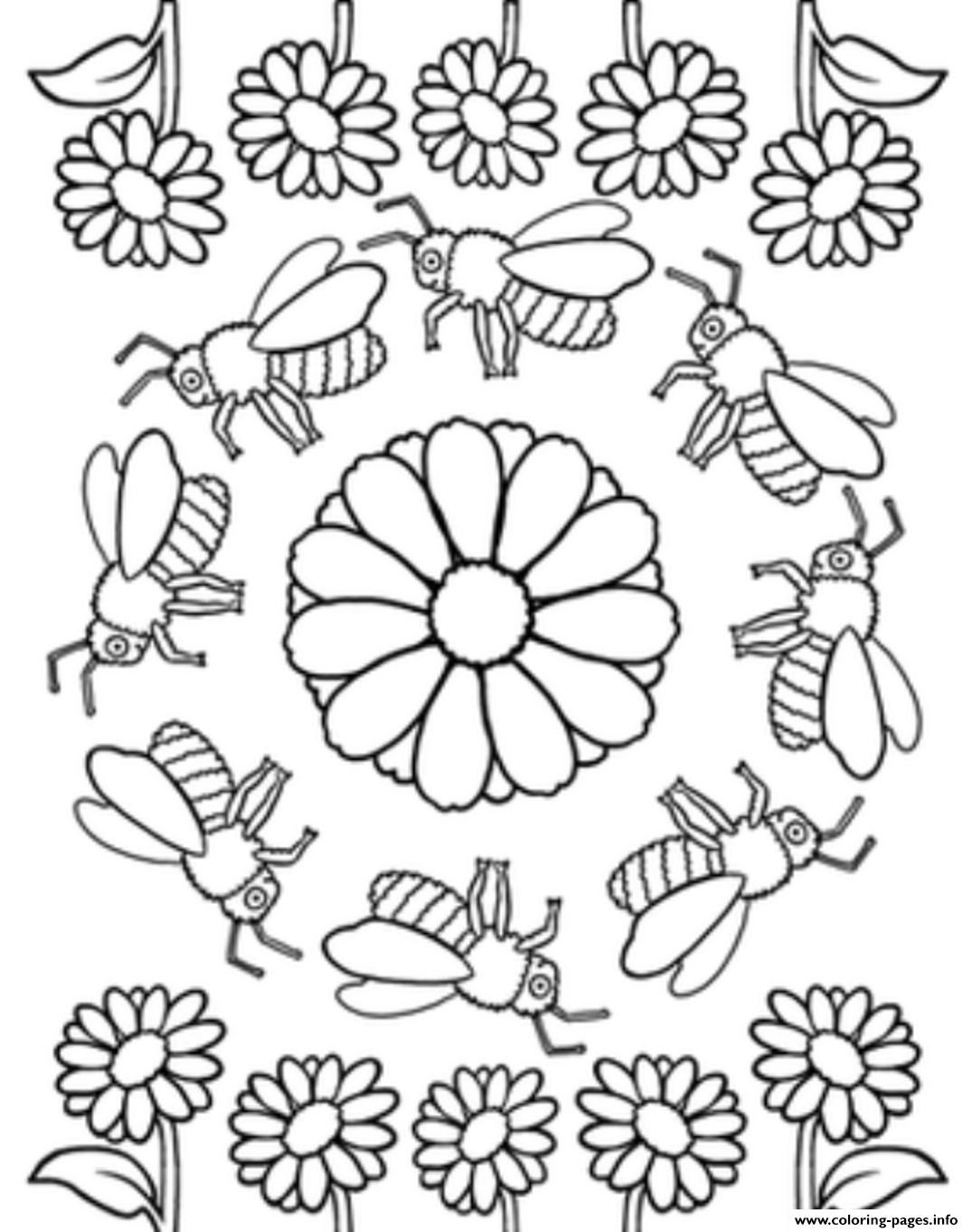 Bees Mandala S2653 coloring
