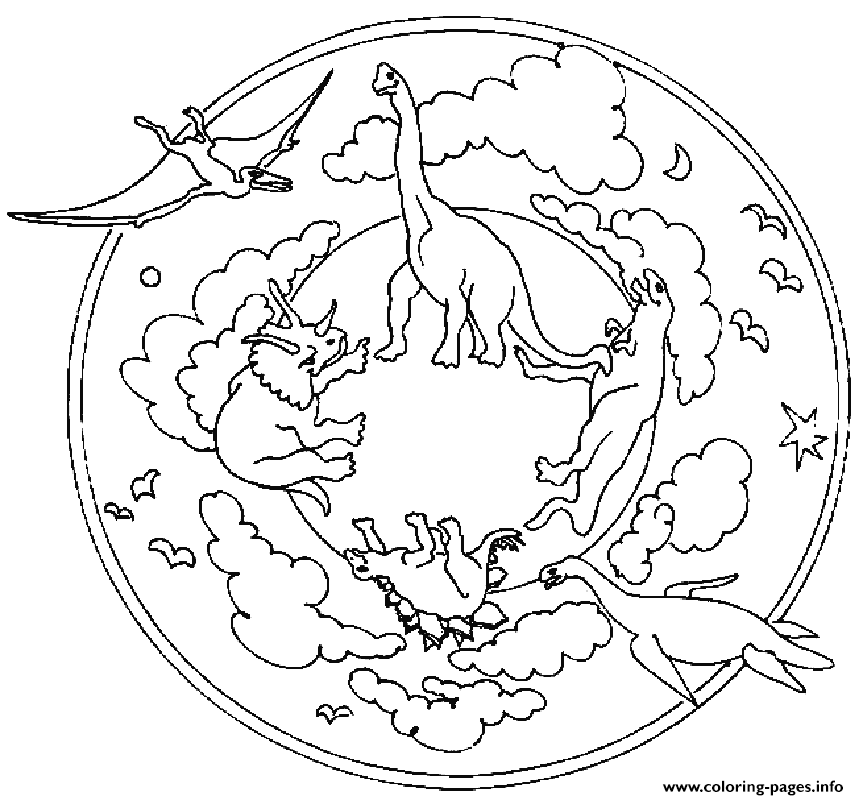 Dinosaurs Mandala S2191 coloring