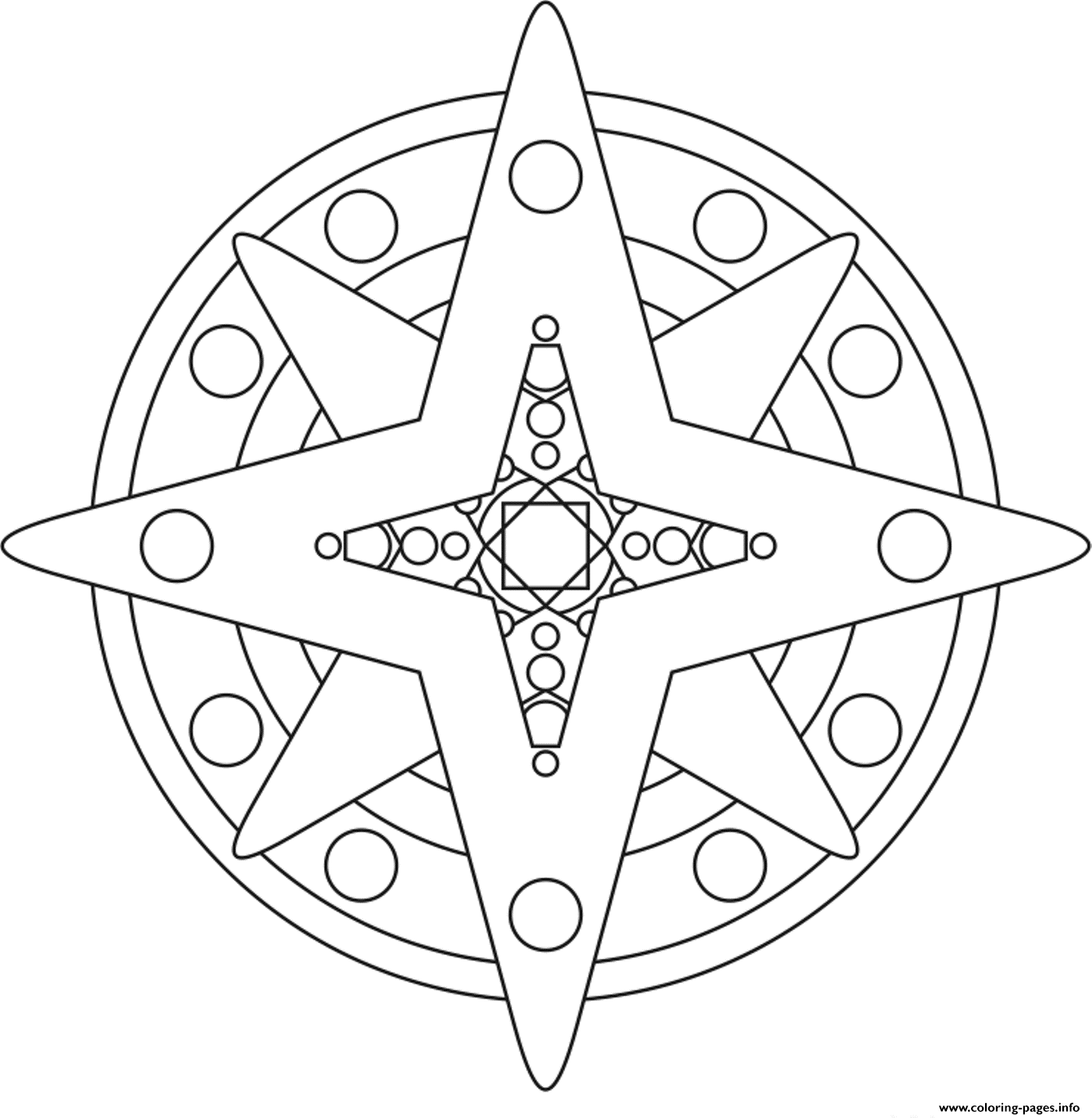 Star Shape Mandala S4aab coloring