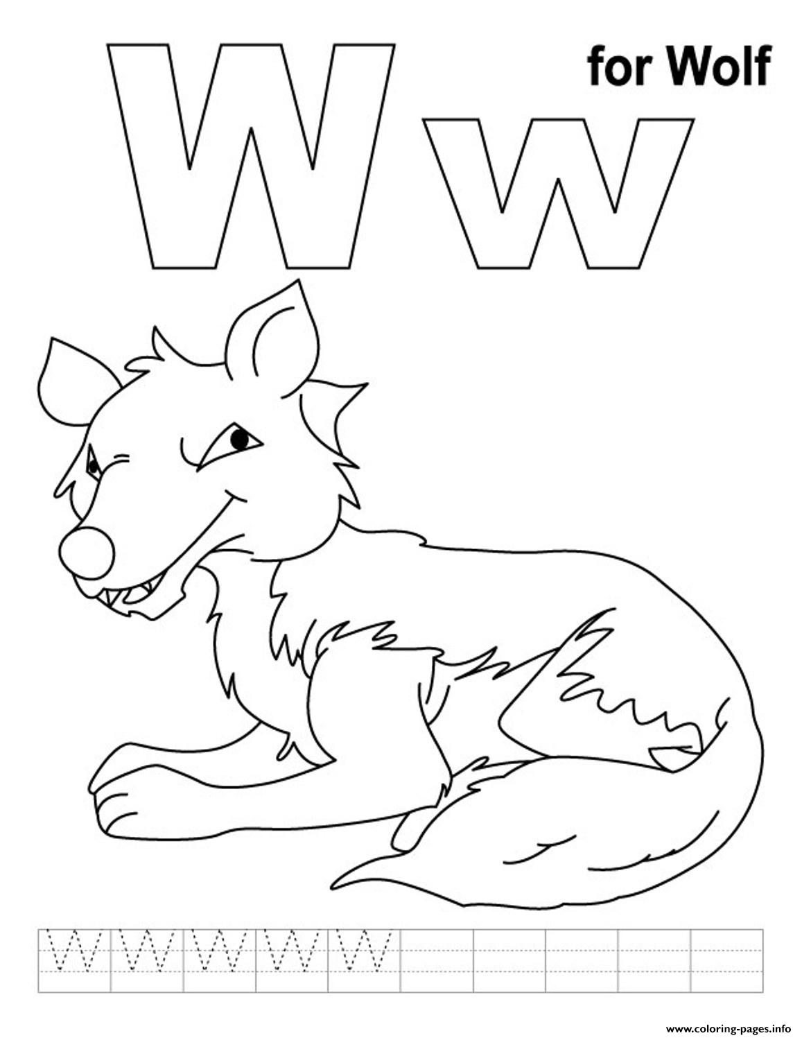 Wolf Free Alphabet coloring