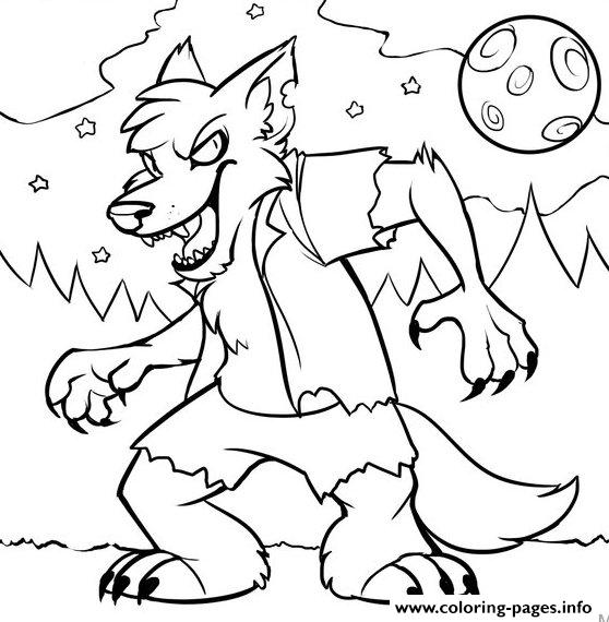 Monster Halloween Wolf S Print coloring