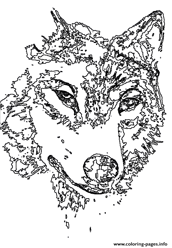 Animal Wolf Head coloring