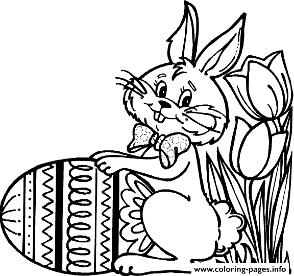 Egg And Easter Bunny To Color coloring