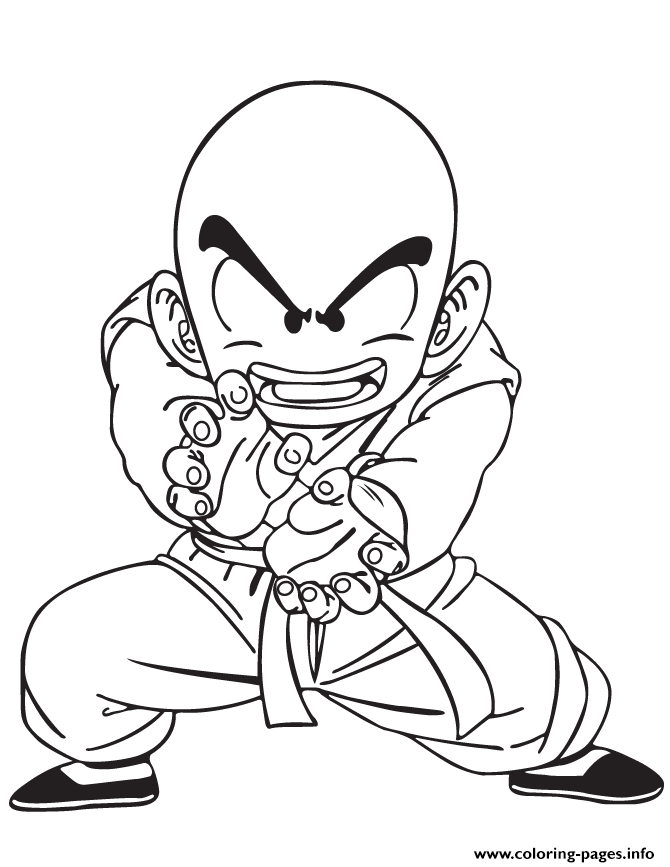 Dragon Ball Z Krillin Coloring Page coloring