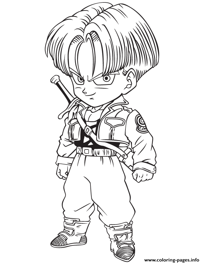 Dragon Ball Z Trunks Coloring Page coloring