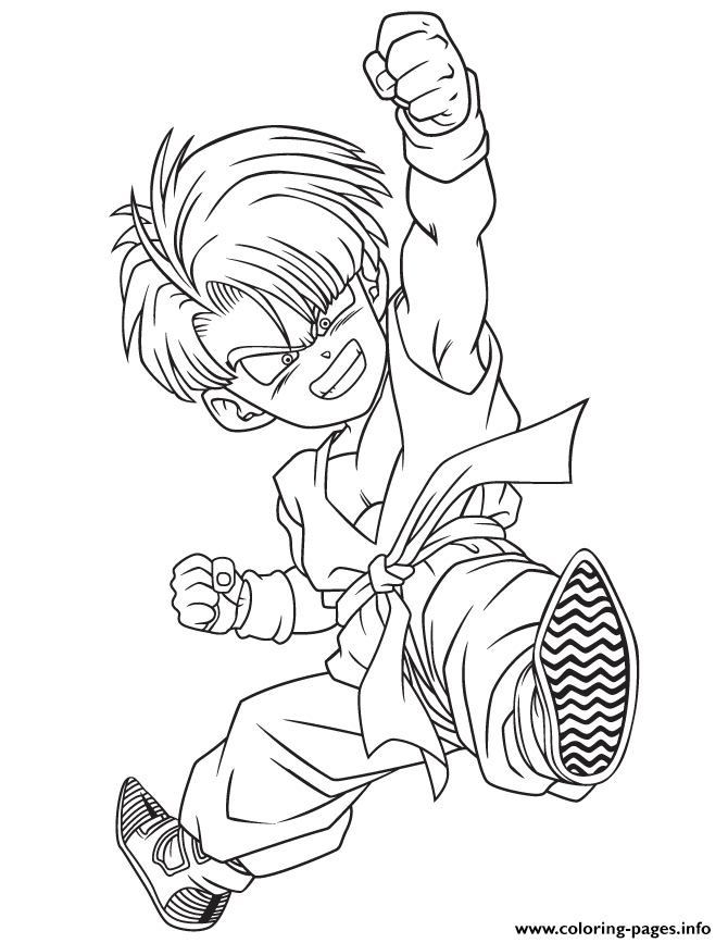 Dragon Ball Z Kid Trunks Coloring Page coloring
