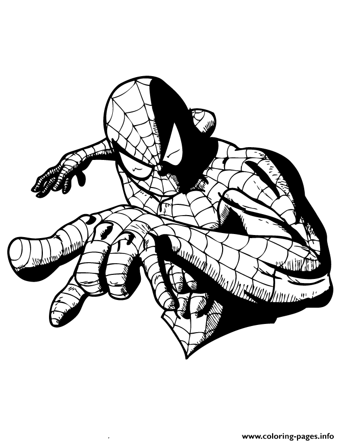Comic Book Superhero Spider Man Colouring Page coloring