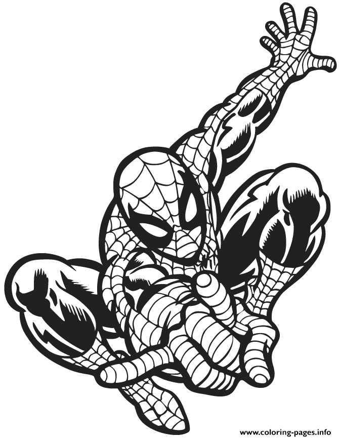 Cool Spider Man Superhero Colouring Page Coloring Pages Printable