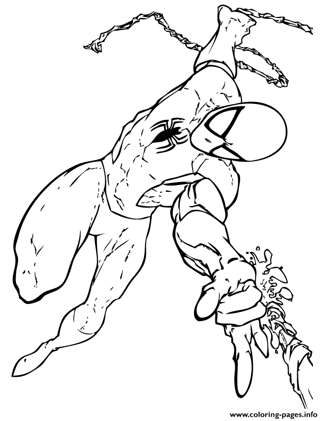 Spider Man Comic For Kids Colouring Page coloring