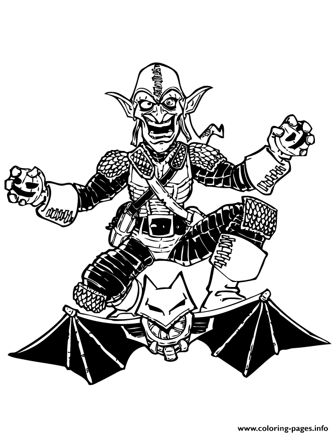 Spider Man Green Goblin Enemy Colouring Page coloring
