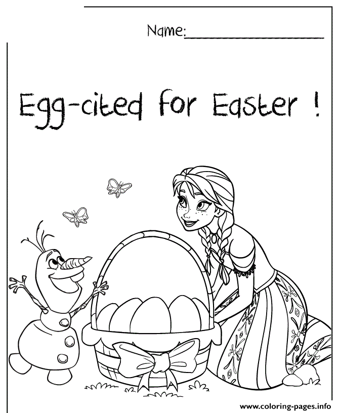 Anna Olaf Egg Cited For Easter Frozen Colouring Page coloring