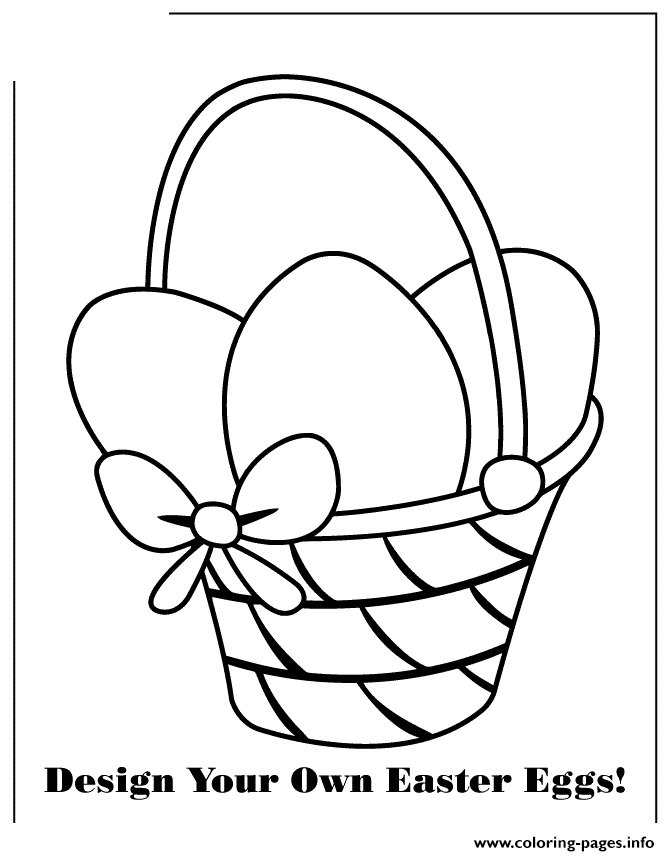 Download Easter Basket With 3 Blank Eggs Colouring Page Coloring ...