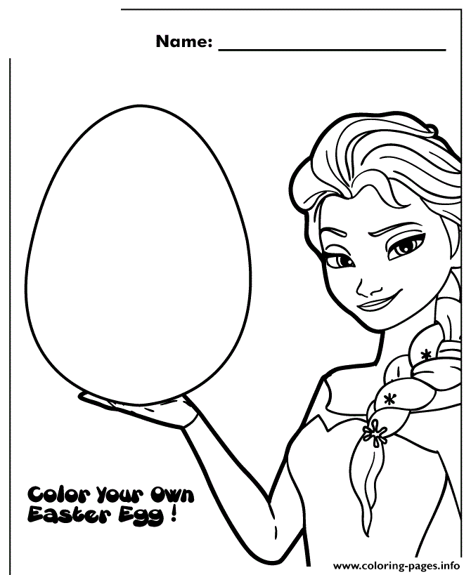 Frozen Color Your Own Easter Egg Design Colouring Page coloring