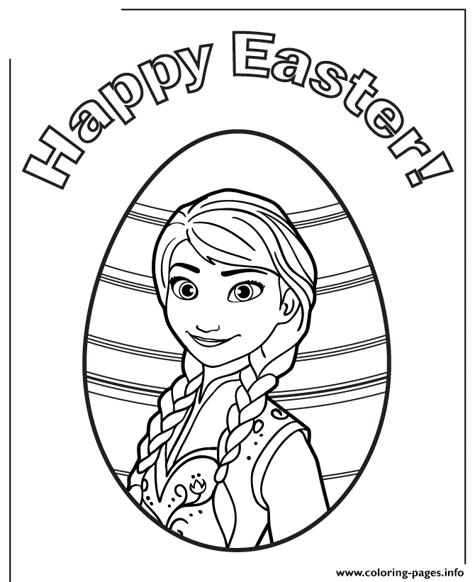 Princess Anna Happy Easter Colouring Page coloring