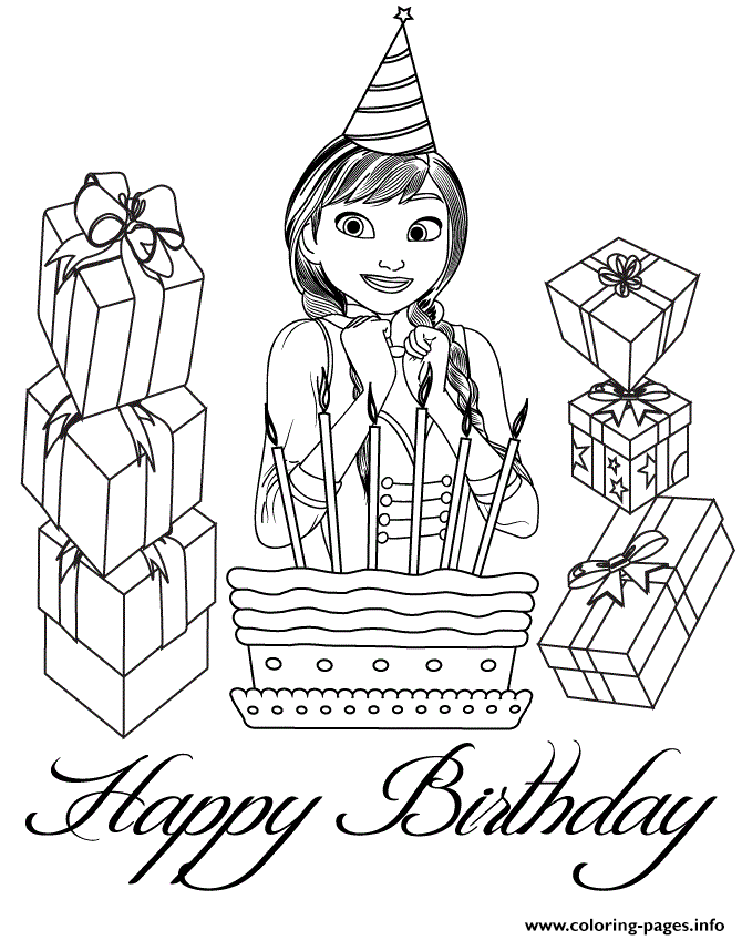 Happy Anna Colouring Page coloring
