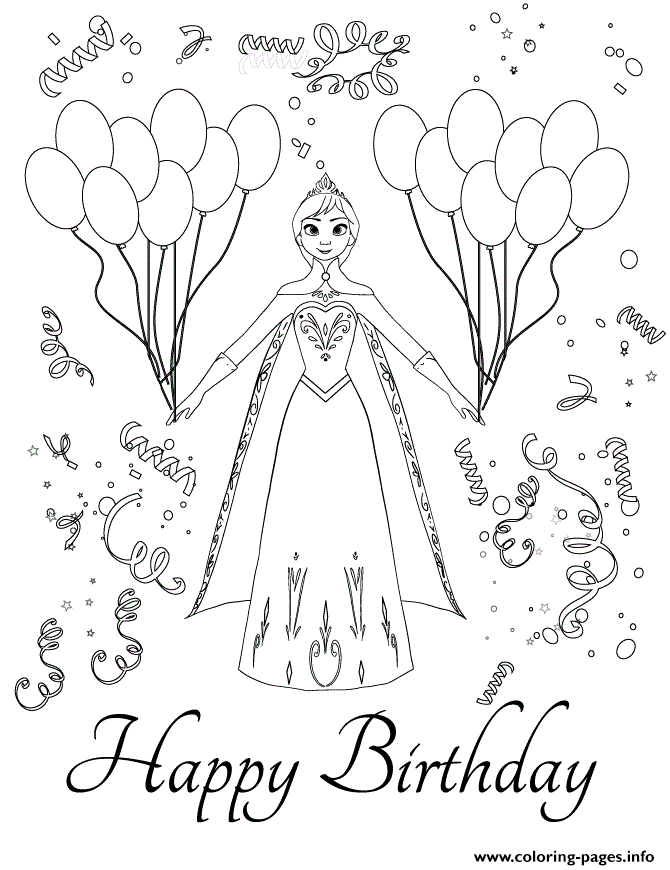 disneys frozen anna birthday party colouring page coloring page printable