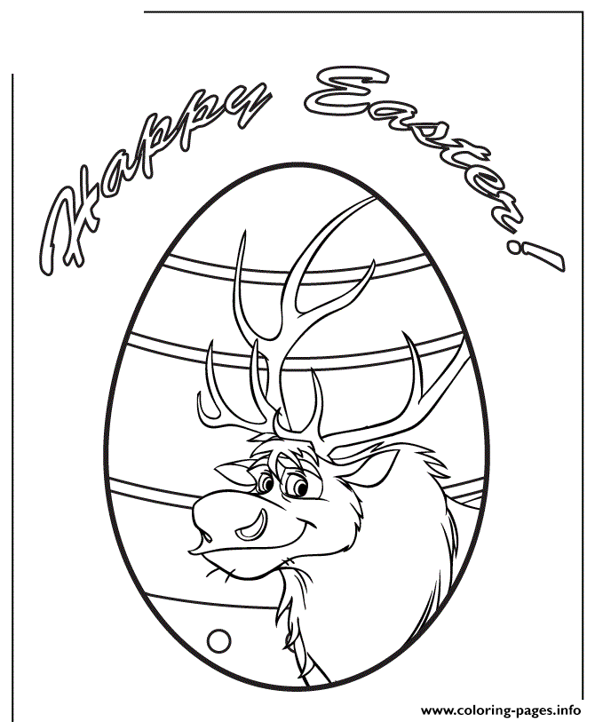 Sven Easter Egg Design Colouring Page coloring