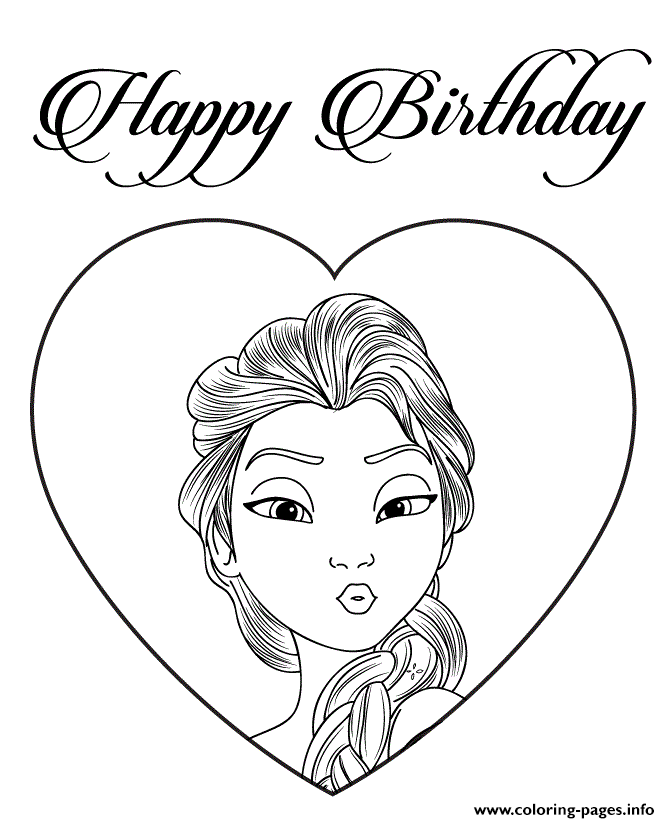 Elsa Kiss Colouring Page Coloring Pages Printable