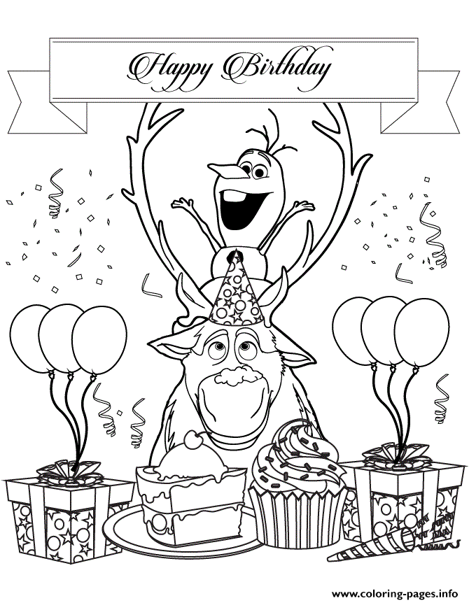 Frozen Characters Olaf And Sven Colouring Page coloring