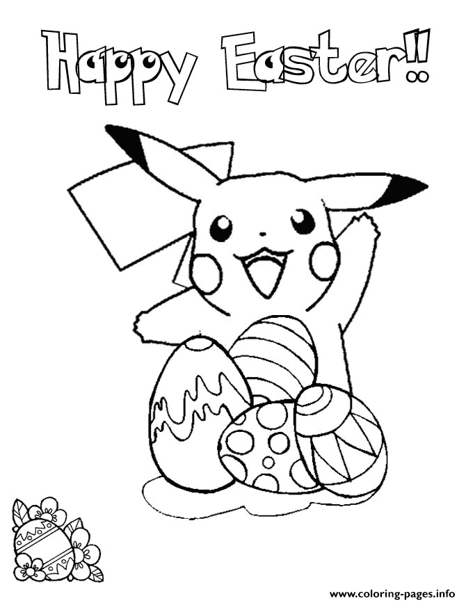 Pikachu Easter coloring