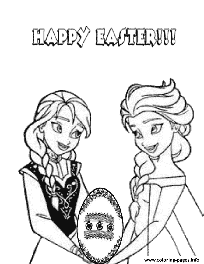 Sisters Elsa And Anna Easter Egg coloring