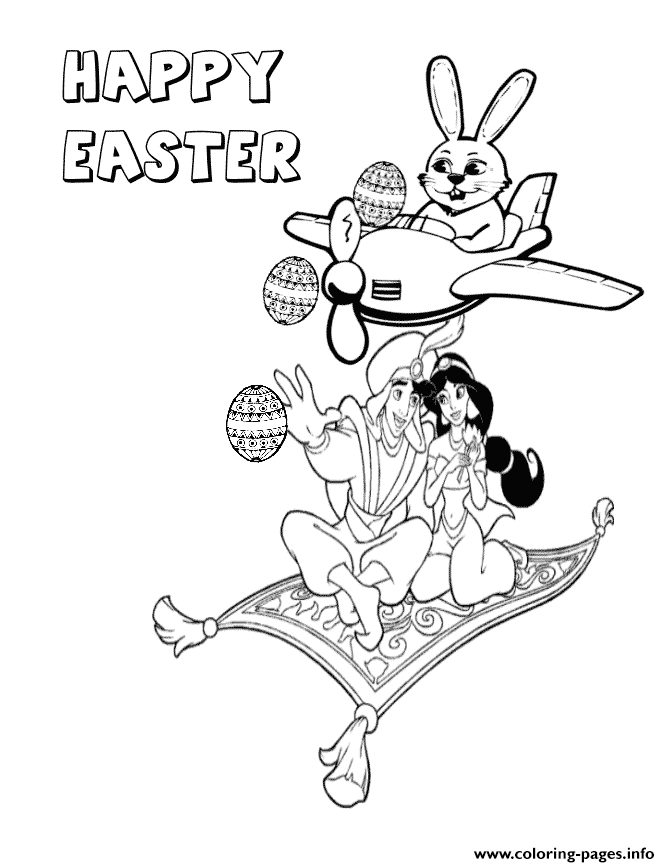 Alladin With Easter Bunny coloring