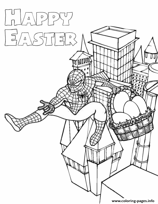 Spiderman Easter coloring