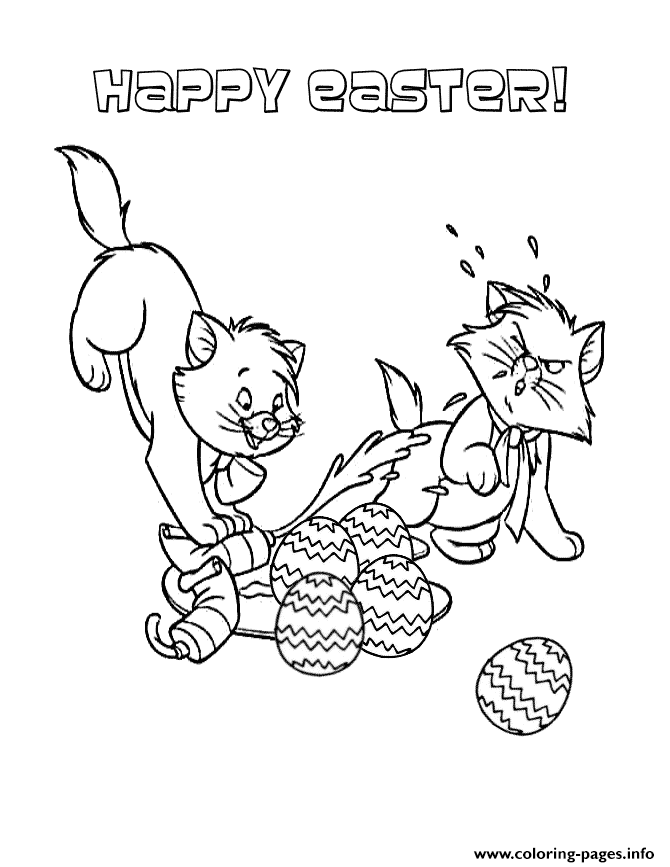 The Aristocats And Easter Eggs coloring
