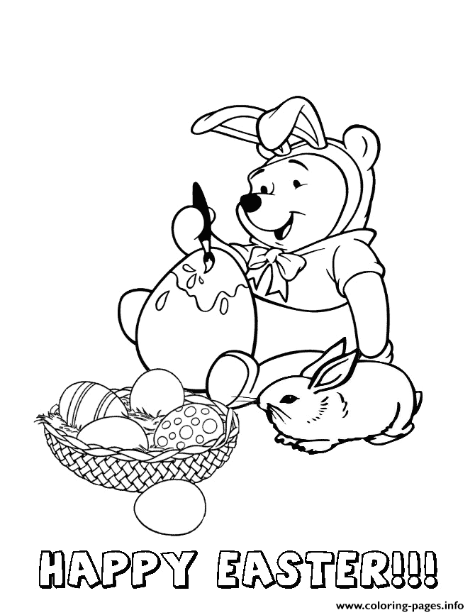 Winnie The Pooh Easter Bunny coloring