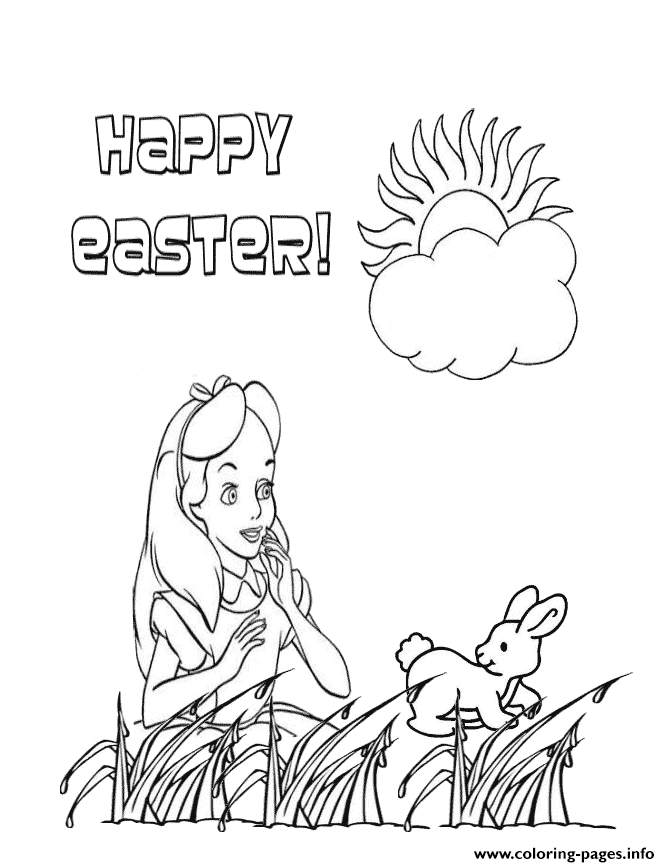 Alice And Easter Bunny coloring