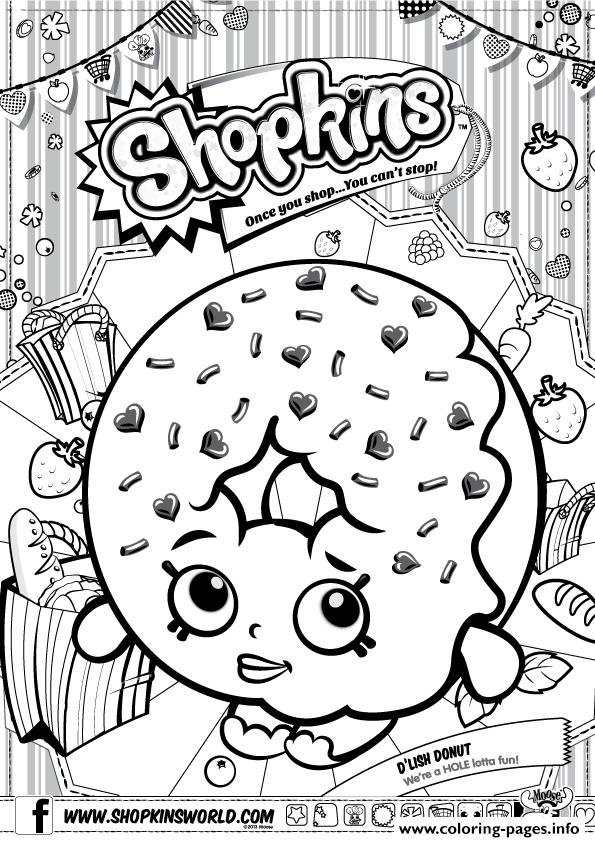 Shopkins D Lish Donut Coloring Pages Printable