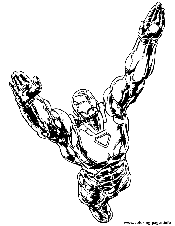 Classic Iron Man Flying coloring