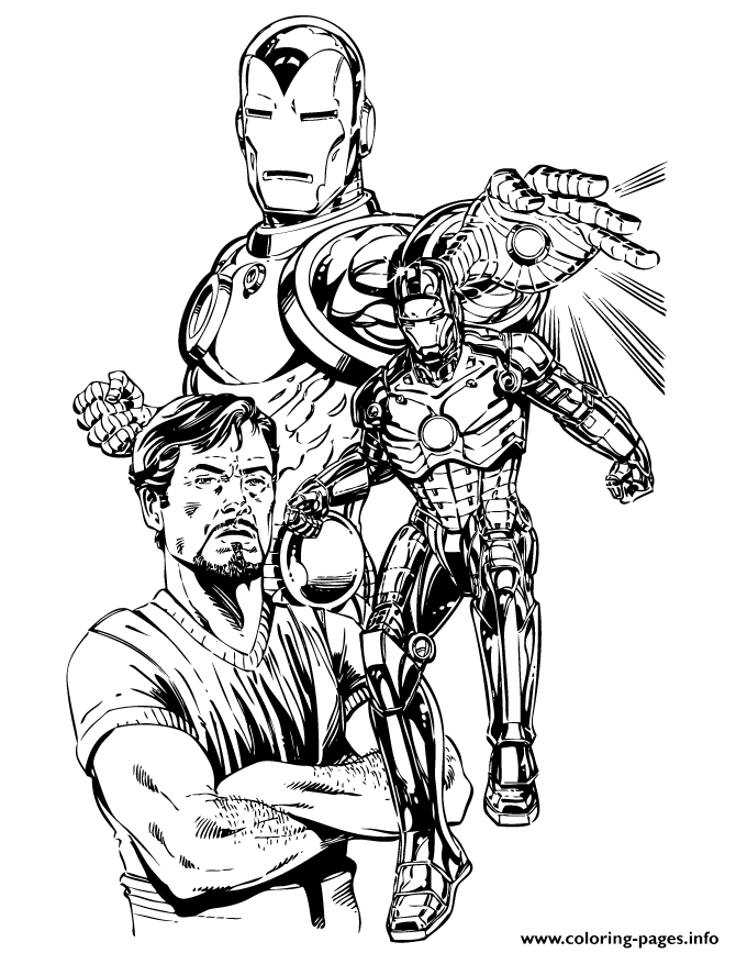 Tony Stark And Iron Man coloring