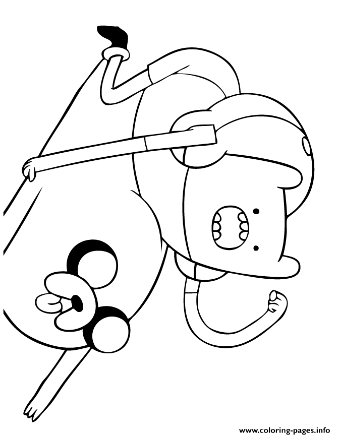 Finn Riding Jake Adventure Time Coloring Page Printable