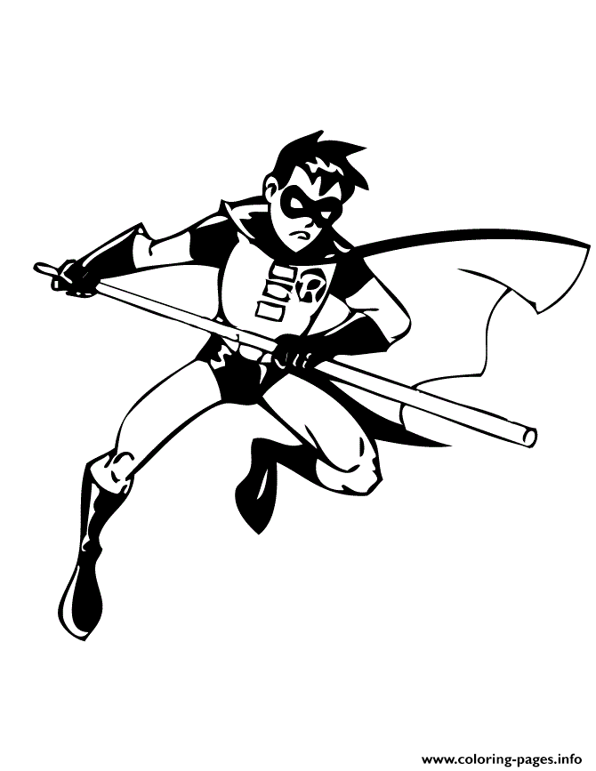 comic book robin coloring pages