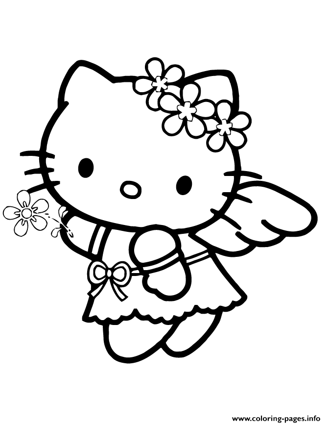 Angel Hello Kitty coloring
