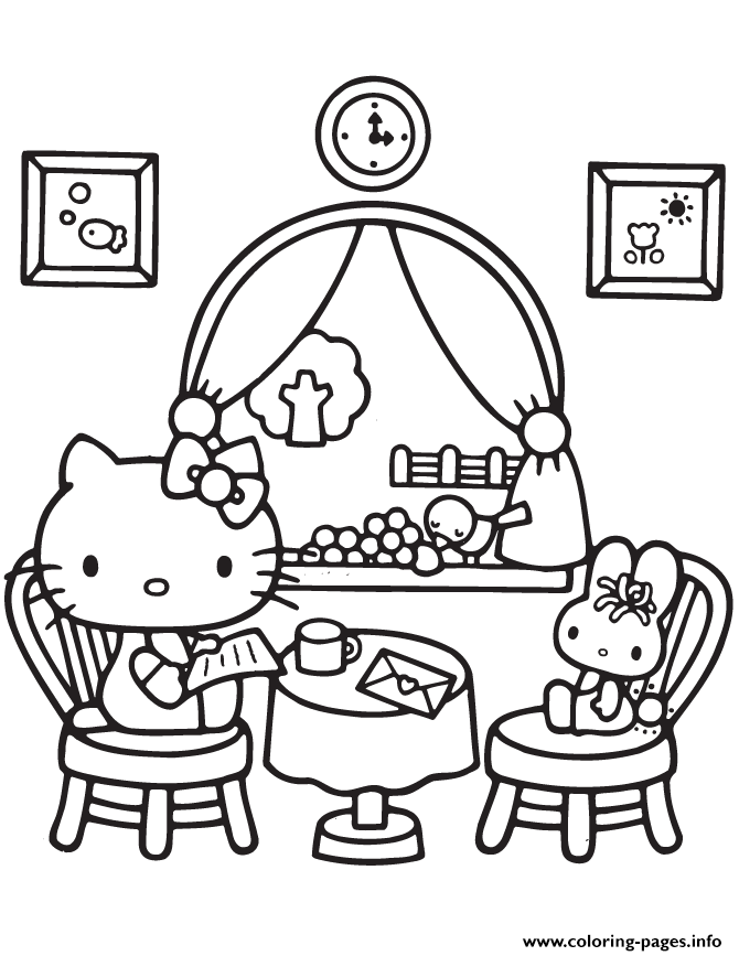 Hello Kitty At Home coloring