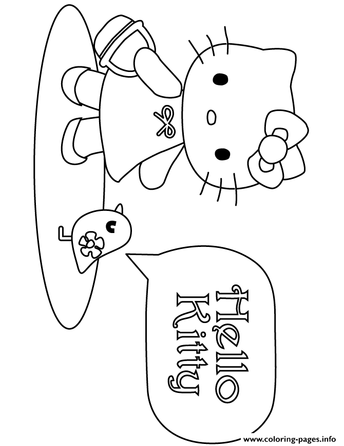 Download Cute Hello Kitty Holding Basket Coloring Pages Printable