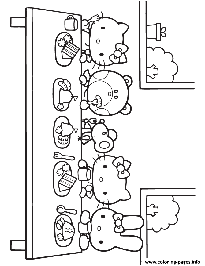 Hello Kitty Birthday Party coloring