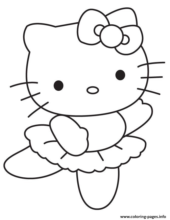 Hello Kitty Dancing Ballet coloring