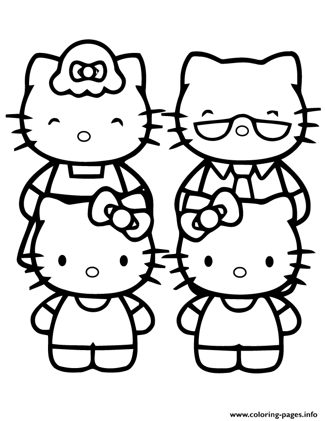 Hello Kitty Family coloring