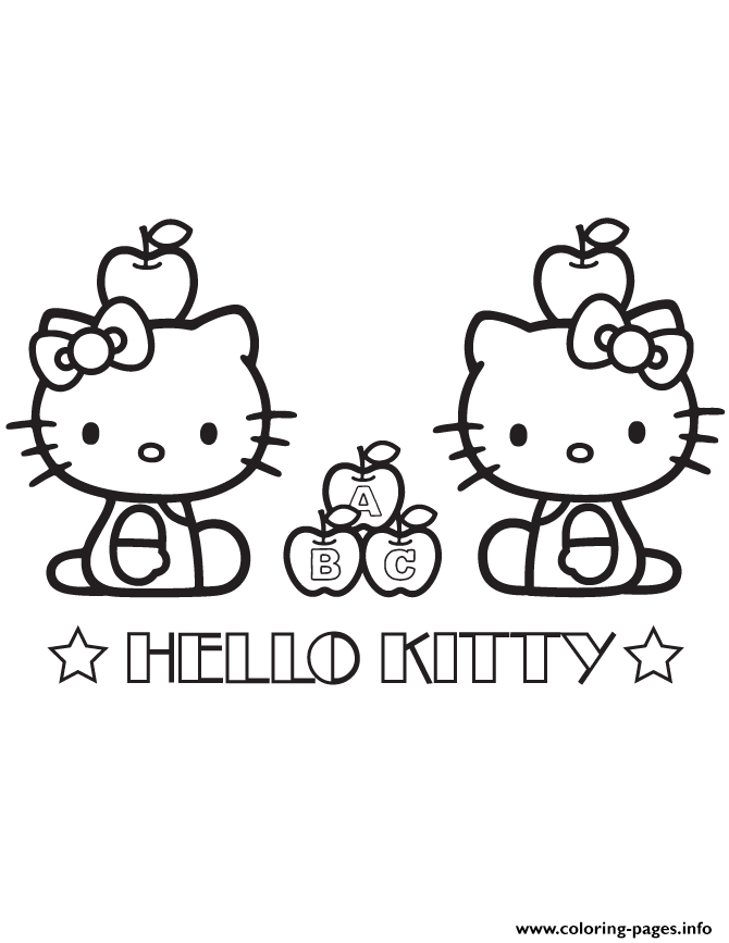 Hello Kitty Alphabet Coloring page Printable