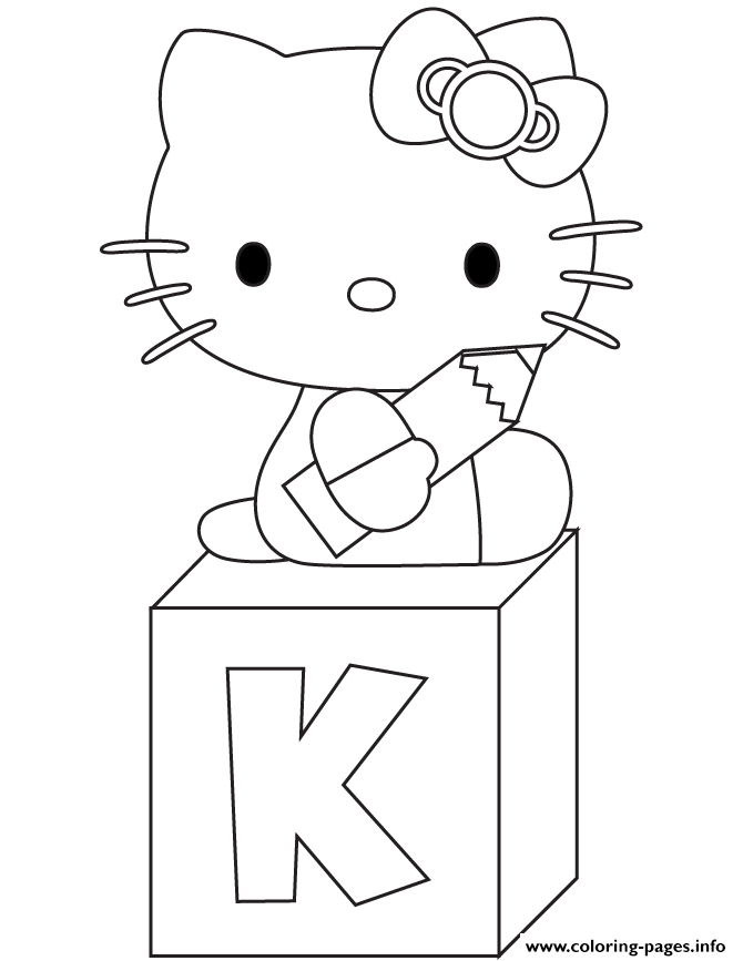 Hello Kitty K Is For Kitty coloring